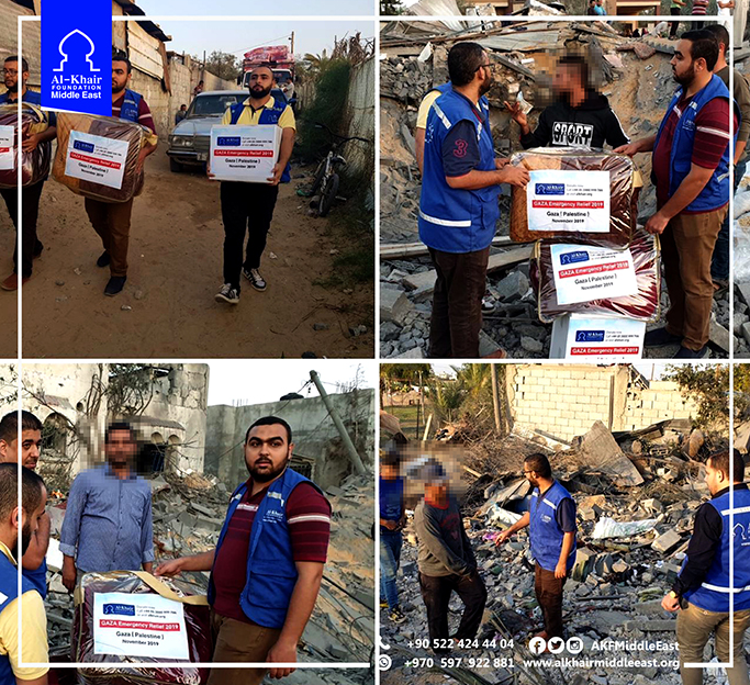 الخير تقدم مساعدات إغاثية عاجلة لضحايا التصعيد الأخير في غزة