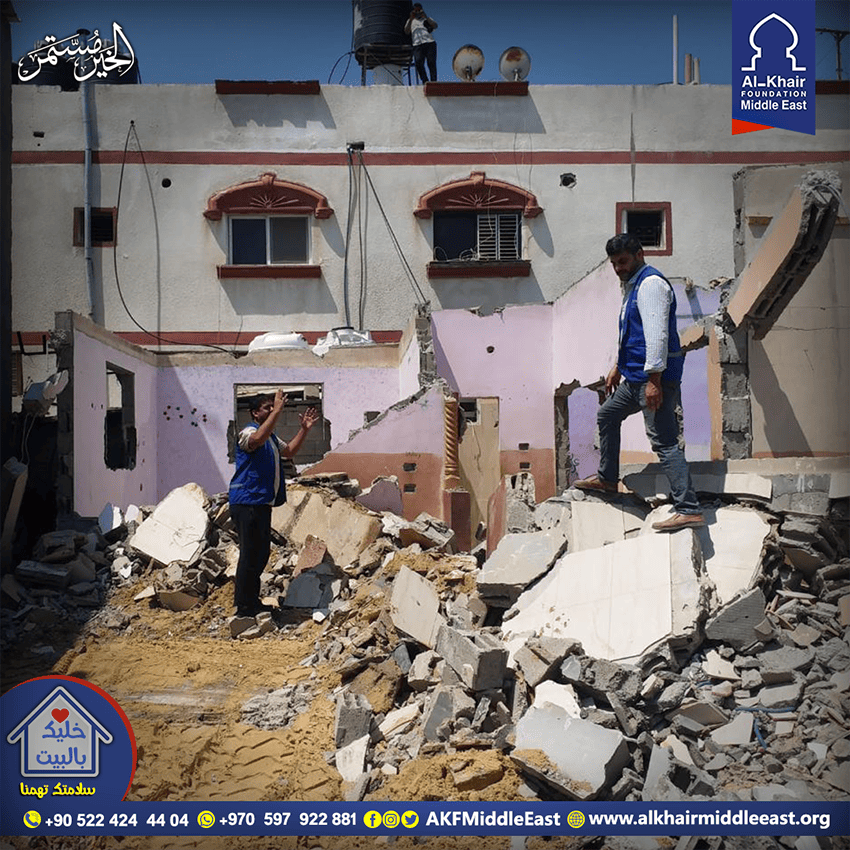 مؤسسة الخير تبدأ بناء منزل عائلة السموني في غزة 