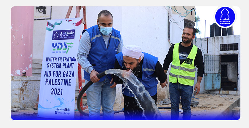 في محاولة للتخفيف من أزمة المياه في غزة - الخير تنفذ مشروع بئر في رفح