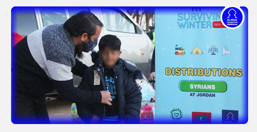 الخير توزع معونة الشتاء على اللاجئين السوريين في الأردن