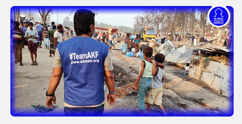 بعد حريق مخيمات الروهينجا..فريق الخير في الميدان لحصر الأضرار