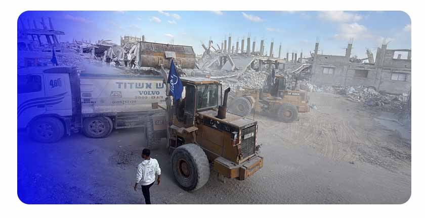 مؤسسة الخير وبلدية غزة تتعاونان في مبادرة لإزالة الركام وفتح الطرق