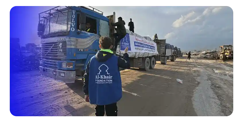 Alkhair Foundation Relief Convoys Reach Gaza to Support Winter Response